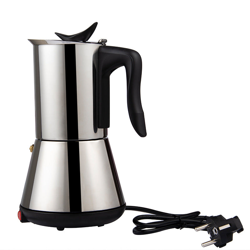 Cross-border hot-selling 304 stainless steel mocha coffee pot European plug base pour-over coffee pot household coffee utensils