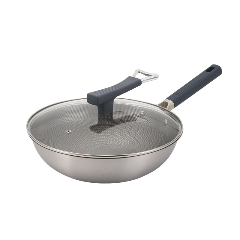 Manufacturer: Titanium shield titanium crystal wok, thickened, full-screen honeycomb, non-coated non-stick pan, pan pan, pan cross-border wholesale