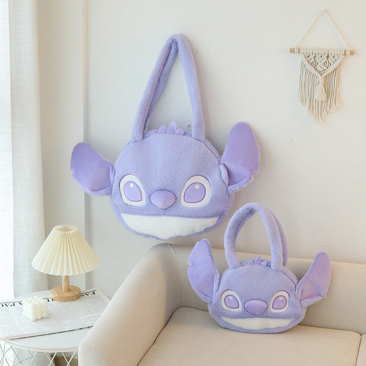 Cartoon Stitch Bag Plush Toy Crossbody Bag Moe Shoulder Bag Children's Personality Furry Handbag