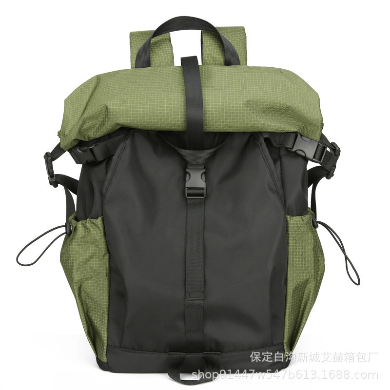 Sports Outdoor Mountaineering Cycling Backpack Folding Roll Backpack Men's Functional Wind Travel Male College Student School Bag