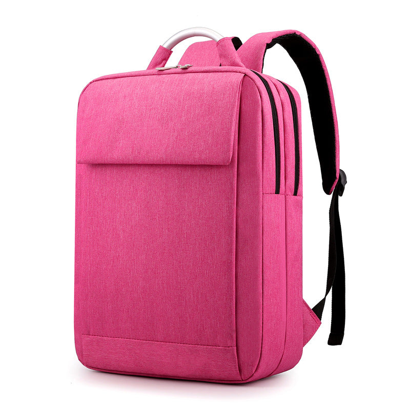 The new backpack men's double-layer zipper business computer bag casual multi-functional conference gift bag supports printing