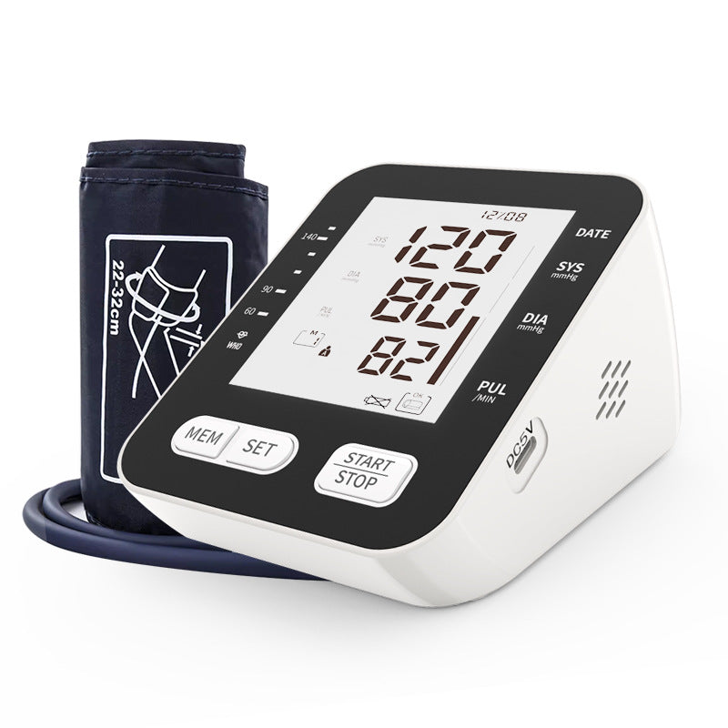 Foreign trade Chinese screen English electronic sphygmomanometer intelligent pressurization one-key measurement medical grade voice broadcast sphygmomanometer