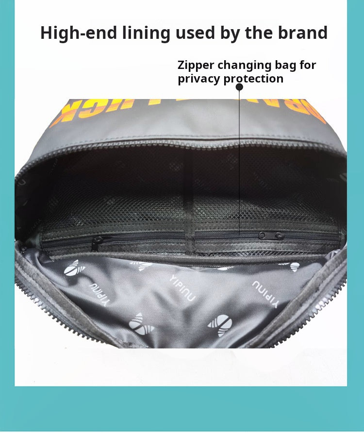 Trendy fashion men's crossbody bag, high-end sense versatile shoulder bag, multi-functional sports outdoor functional style slash bag