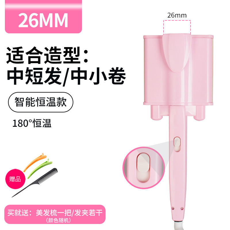 New ceramic curling iron three tube curling device Korean egg roll pear head does not hurt hairpin plate water ripple perm