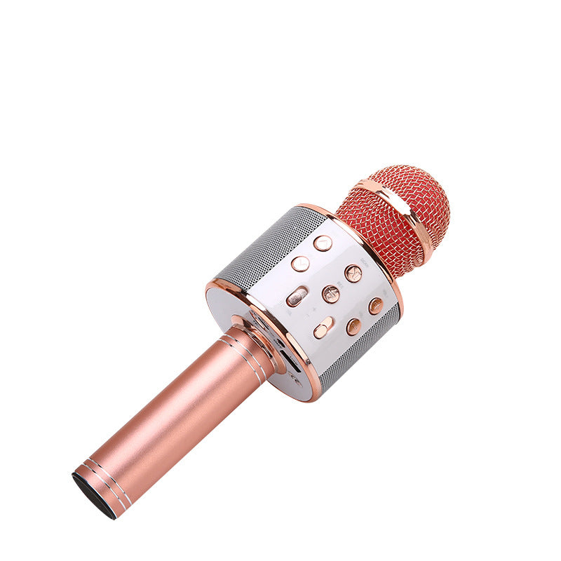 858 mobile phone karaoke bluetooth microphone children's audio microphone all-in-one live broadcast wireless karaoke microphone wholesale