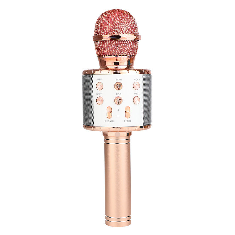 Hot sale wireless microphone 858 mobile phone karaoke bluetooth microphone audio integrated children's microphone home gifts