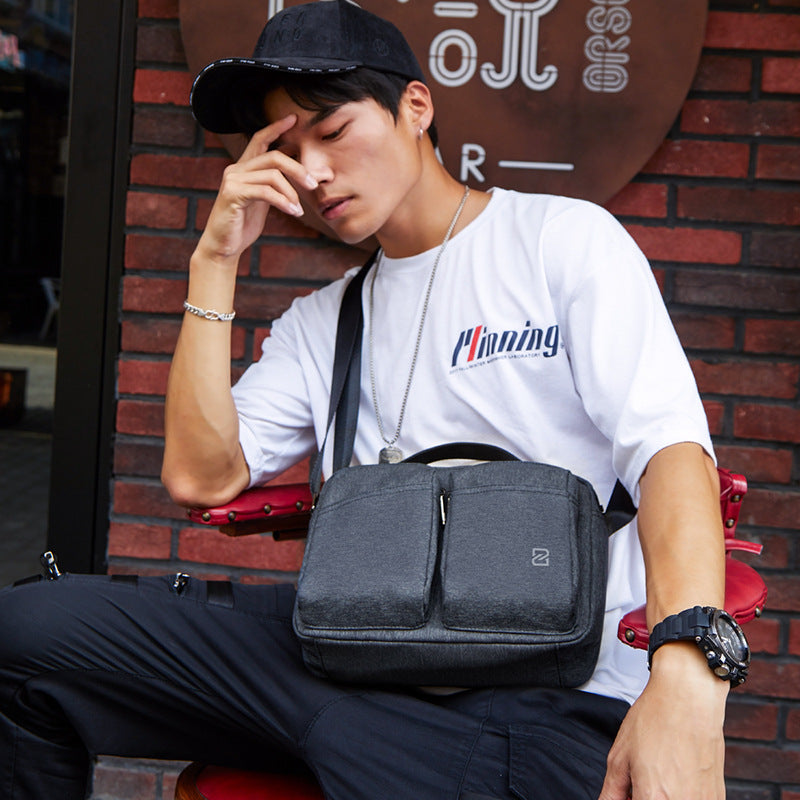 Zhina Shoulder Bag Men's 2022 New Trendy Crossbody Bag Men's Bag Canvas Handheld Messenger Bag Sports Backpack