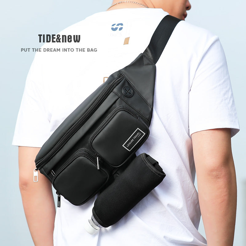 Zhina's chest bag, men's bag, one-shoulder crossbody bag, trendy brand large-capacity waist bag, multi-functional men's bag, casual small backpack