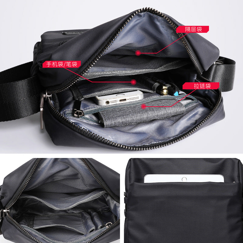 Zhina, mini mobile phone bag, oxford cloth men's bag, men's shoulder bag, trendy brand shoulder bag, simple small shoulder bag