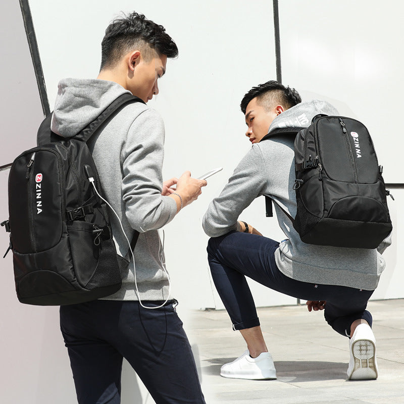 Korean version college student backpack men's fashion trend rucksack campus teen high school junior high school student school bag