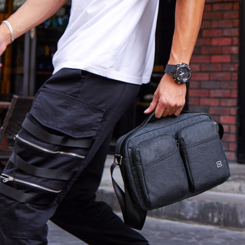 Zhina Shoulder Bag Men's 2022 New Trendy Crossbody Bag Men's Bag Canvas Handheld Messenger Bag Sports Backpack