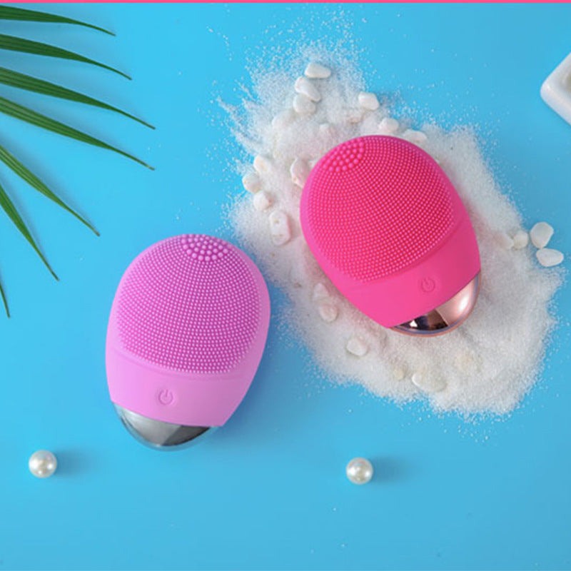 Electric Silicone Facial Cleansing Brush - Ultrasonic Pore Cleaner, Massager