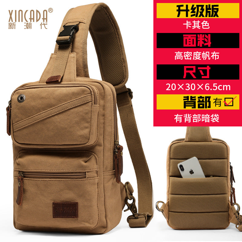 Factory fashion brand waist bag canvas bag men's chest bag men's bag backpack shoulder bag multi-sport crossbody bag wholesale