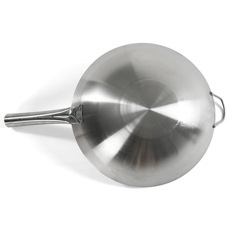 Stainless steel wok kitchen cooking stir fry pan 34-43 woks multi-purpose stir-fry Ding stalls hotel restaurant factory direct sales