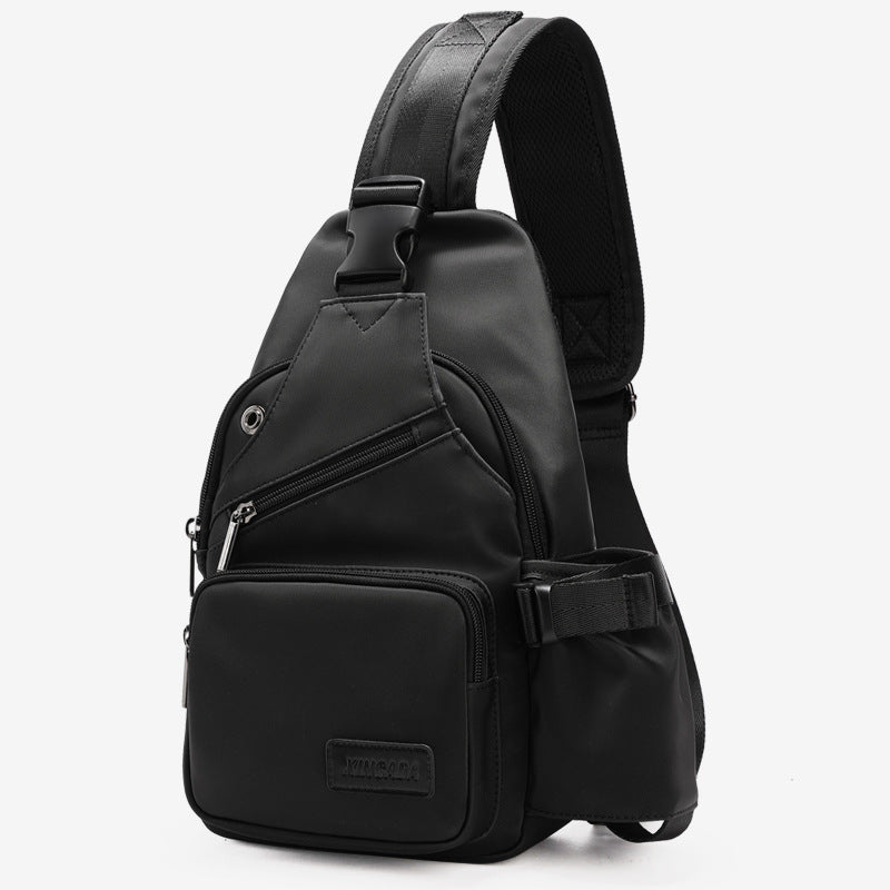 Trendy men's shoulder bag, daily versatile crossbody chest bag, women's waterproof Korean version of outdoor sports large-capacity crossbody backpack