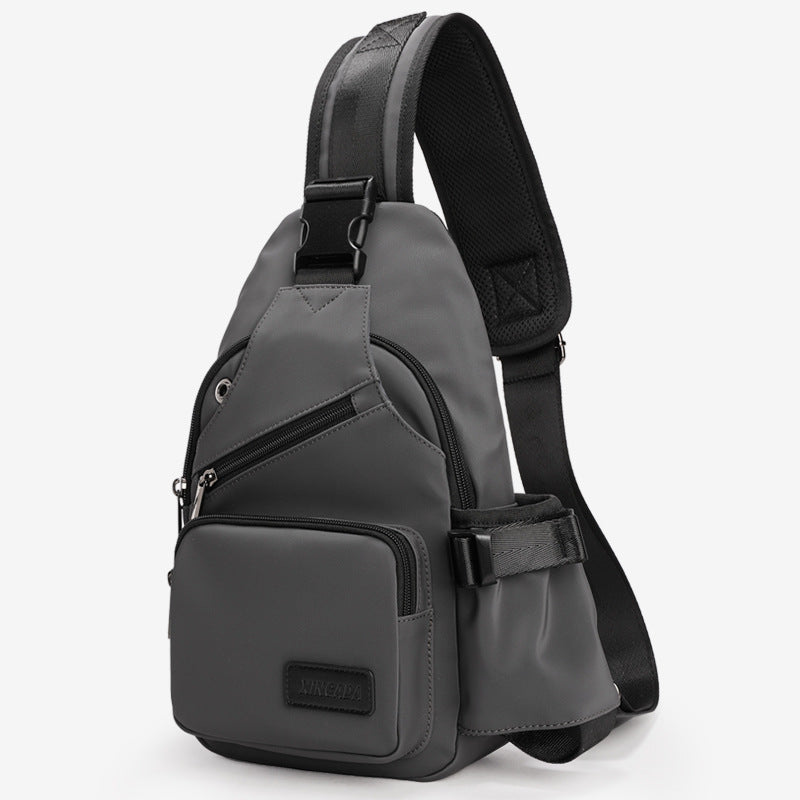 Trendy men's shoulder bag, daily versatile crossbody chest bag, women's waterproof Korean version of outdoor sports large-capacity crossbody backpack