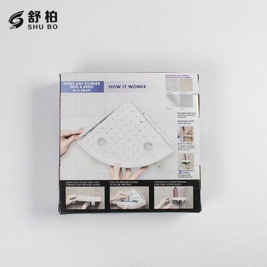 Foreign trade Snap UP non-perforated bathroom pendant tripod suction wall plastic bathroom triangle shelf storage shelf
