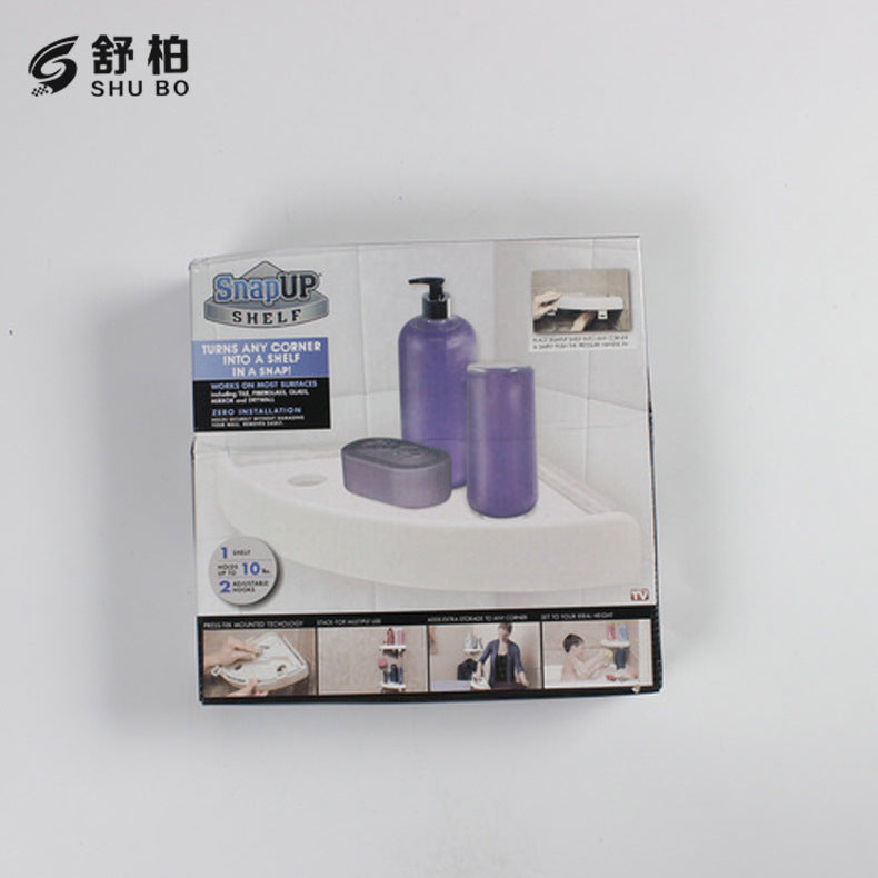 Foreign trade Snap UP non-perforated bathroom pendant tripod suction wall plastic bathroom triangle shelf storage shelf