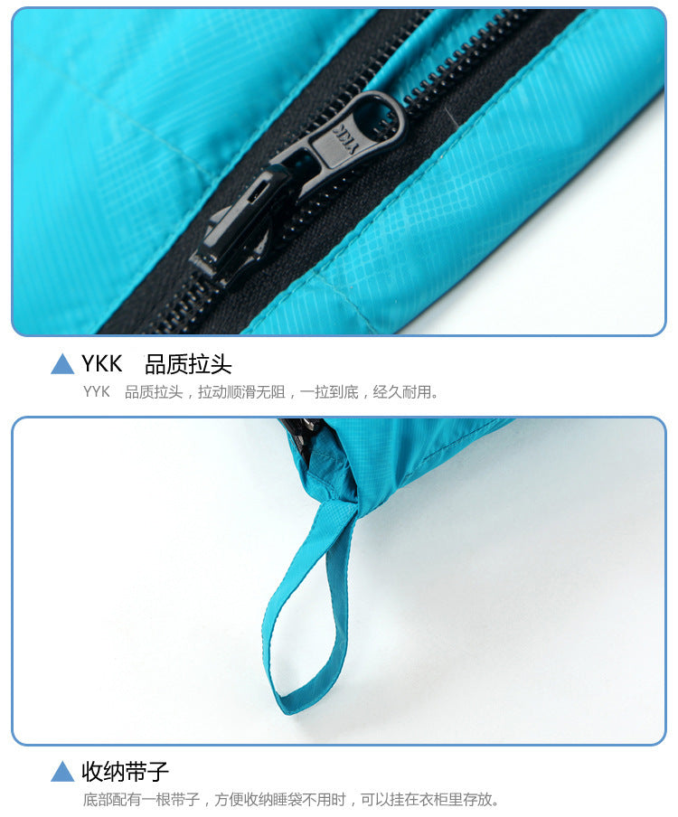 Down sleeping bag manufacturers supply outdoor camping envelope type ultra-light white duck down sleeping bag one piece drop shipping