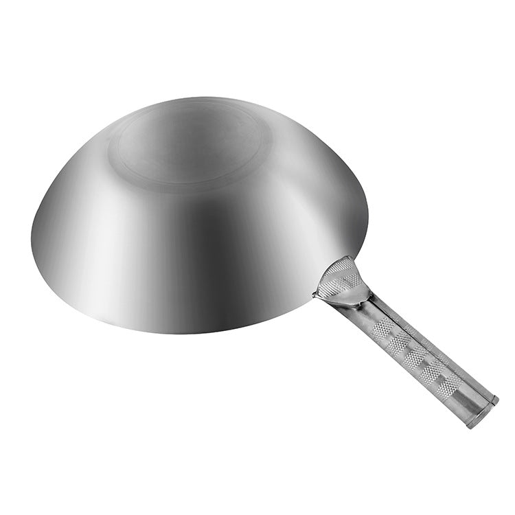 Factory Direct 430 Stainless Steel Wok Food Grade Thickened Non-Sticky Non-Coated Round Bottom Commercial Household Pot