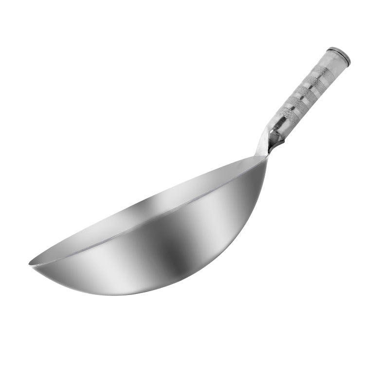 Factory Direct 430 Stainless Steel Wok Food Grade Thickened Non-Sticky Non-Coated Round Bottom Commercial Household Pot