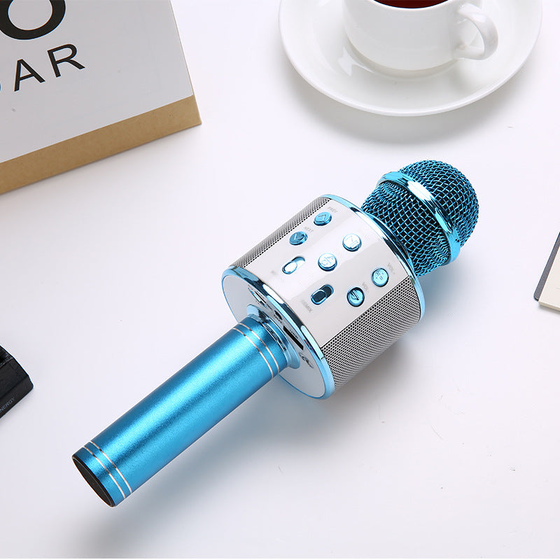 858 mobile phone karaoke bluetooth microphone children's audio microphone all-in-one live broadcast wireless karaoke microphone wholesale