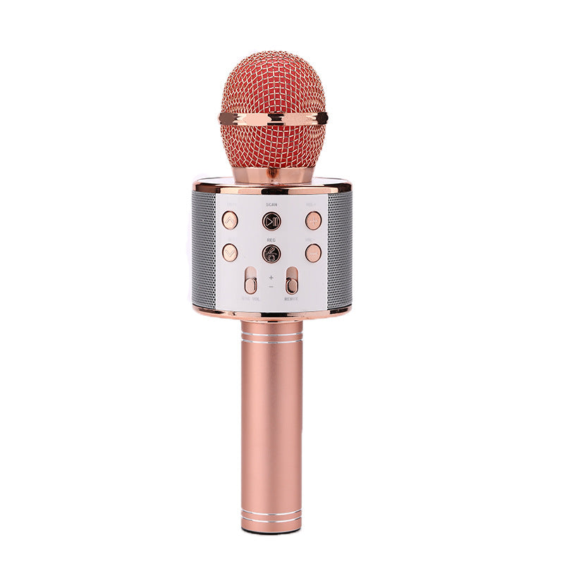 Hot sale wireless microphone 858 mobile phone karaoke bluetooth microphone audio integrated children's microphone home gifts