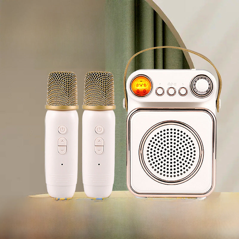 Singing, karaoke, audio, microphone, integrated microphone, home children's wireless microphone, smart bluetooth speaker, retro