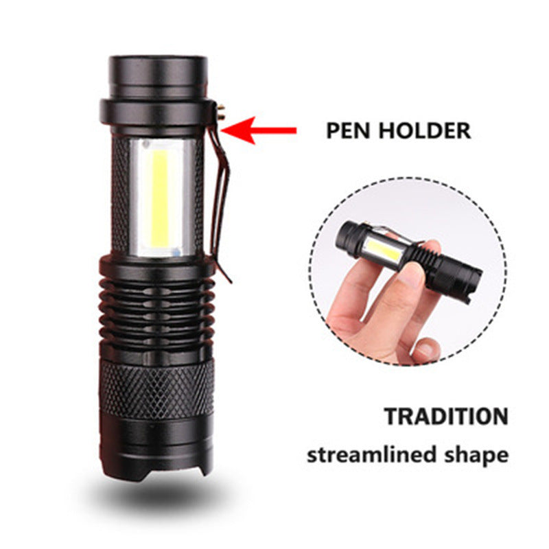 LED strong photolight USB rechargeable mini portable super bright pocket small household long beam outdoor lighting small flashlight