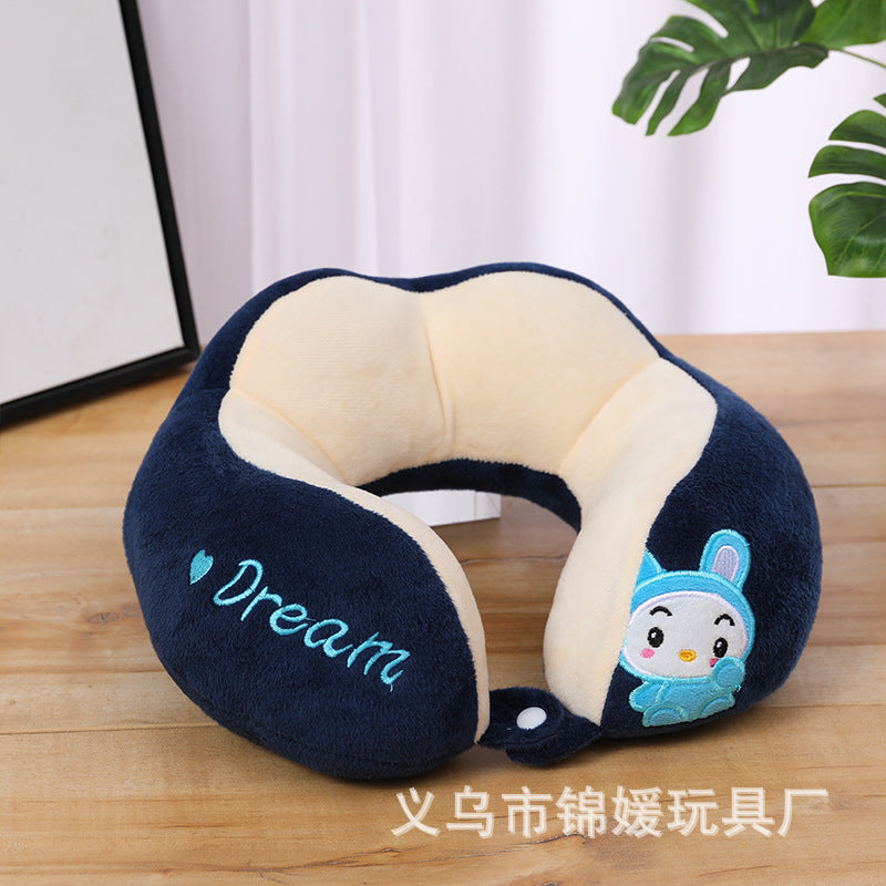 U-shaped pillow neck protector removable and washable cervical memory foam neck pillow u-shaped pillow cute headrest pillow neck car pillow