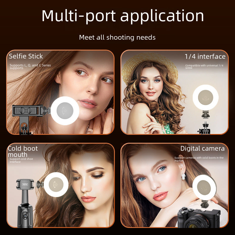 D07 Mobile Phone Fill Light Live Broadcast Beauty Selfie Round Flash Rechargeable Mini LED Fill Light Photography Light