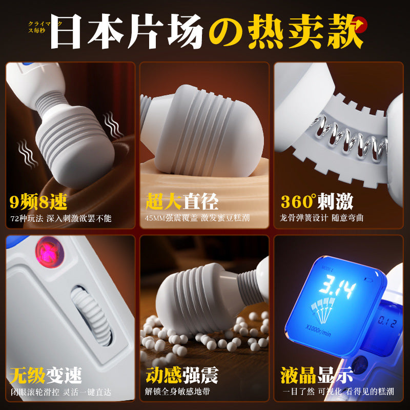 Mystery Ji Love Tide AV Stick Vibration Big Head Multiple Ways to Play Female Appliances LCD Screen Front Play Flirt Masturbation 84 Boxes