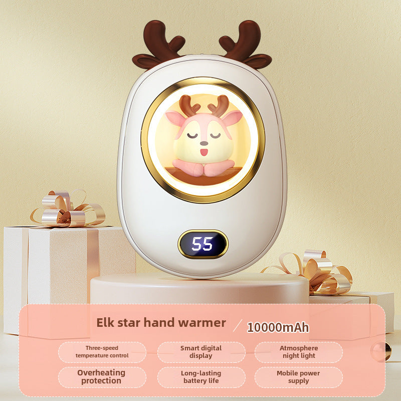 New hand warmer charging digital display temperature control double-sided heating USB charging baby hand warmer gift wholesale