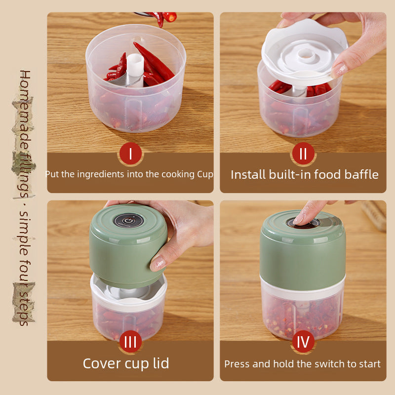 Electric garlic pounder, household garlic press, supplementary food processor, wireless mini garlic mash artifact, garlic mincing machine, cross-border