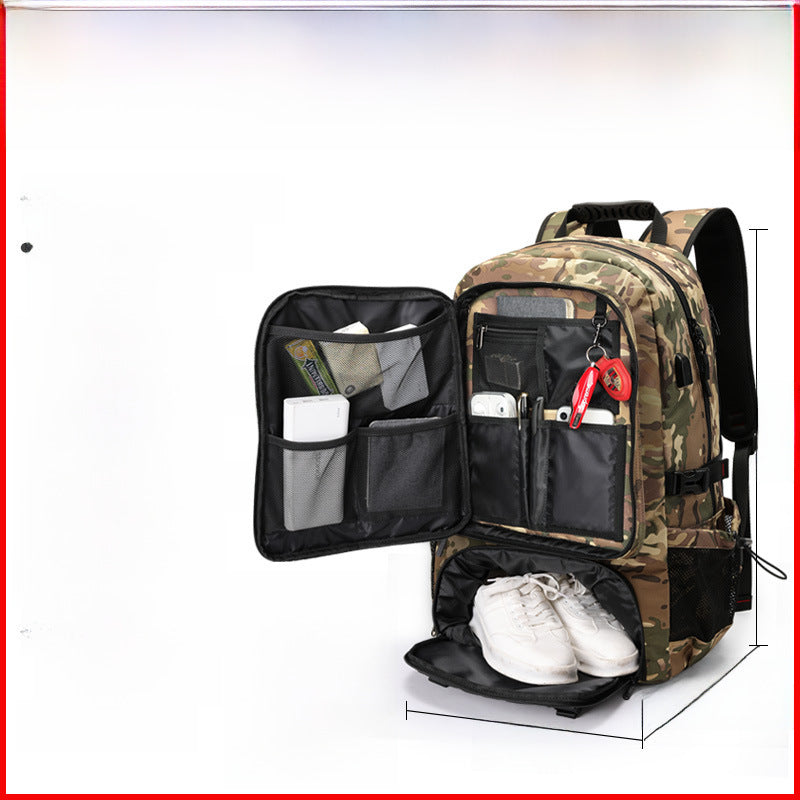 Large 80 liter travel bag, men's outdoor sports hiking bag, leisure multi-function computer bag, large capacity backpack L