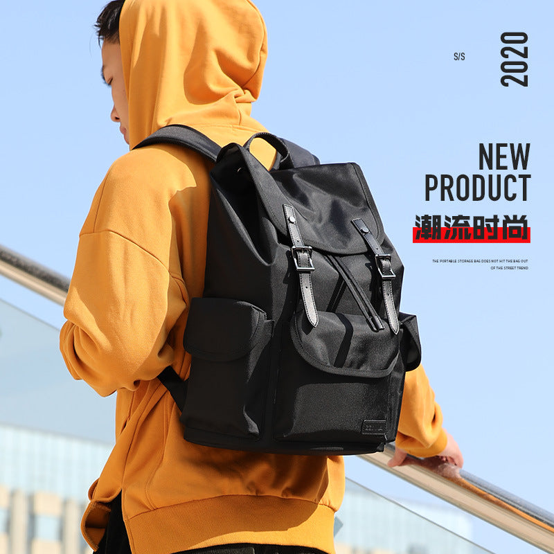Zhina Korean version casual youth backpack, large capacity waterproof oxford cloth travel bag, fashion and versatile men's backpack