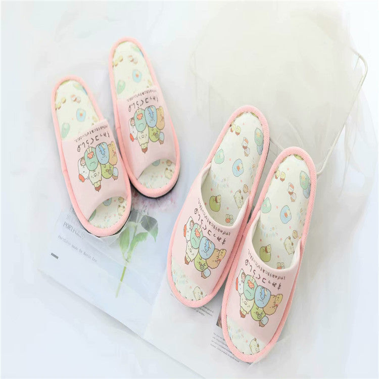Cartoon Corner Bio Fabric Home Slippers Non Slip Women's Floor Shoes Summer Indoor Soft Bottom Fish Mouth Silent Shoes
