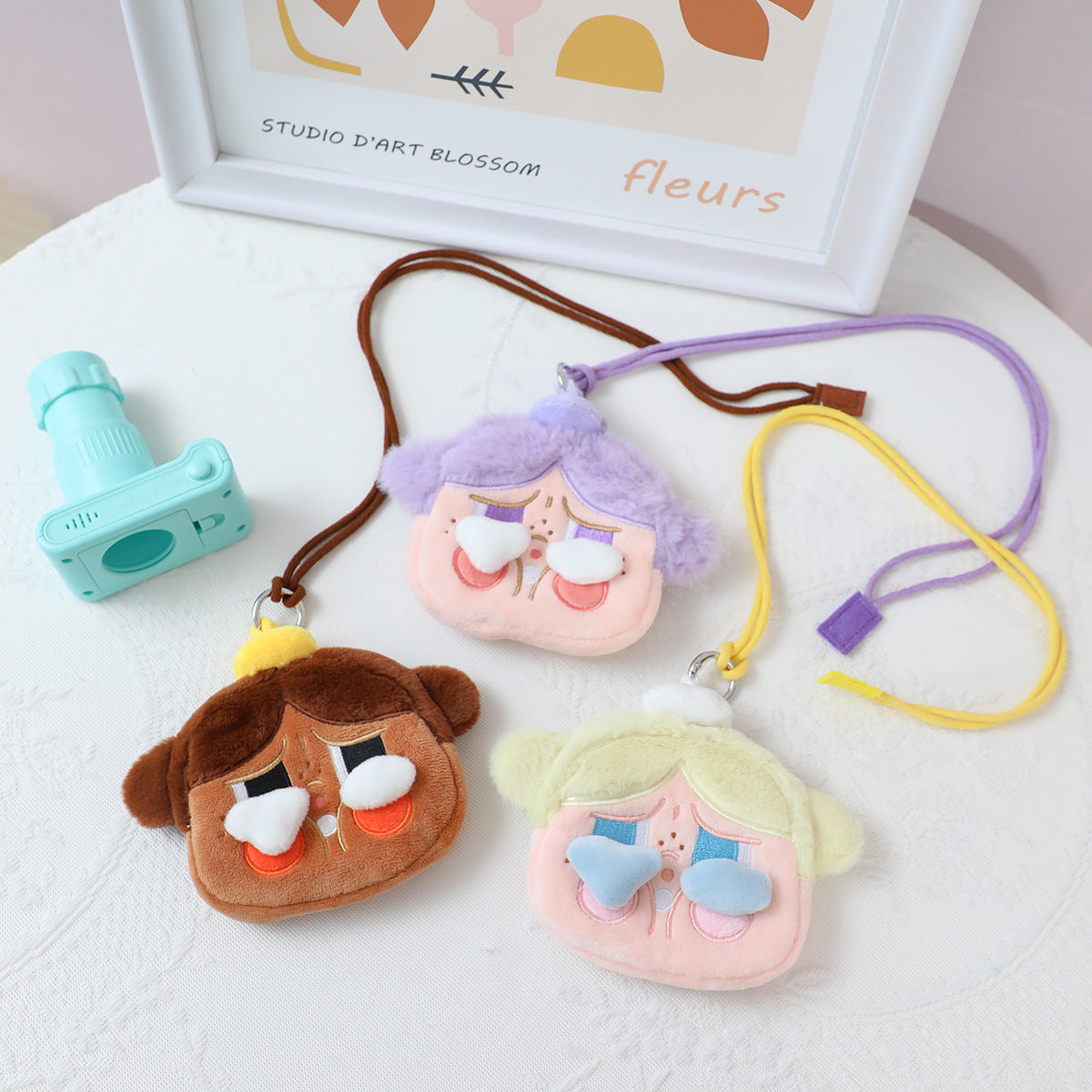 Creative Plush Bubble Crying Doll Student School Bag Pendant Coin Purse Cute Couple Keychain Cartoon Small Gifts