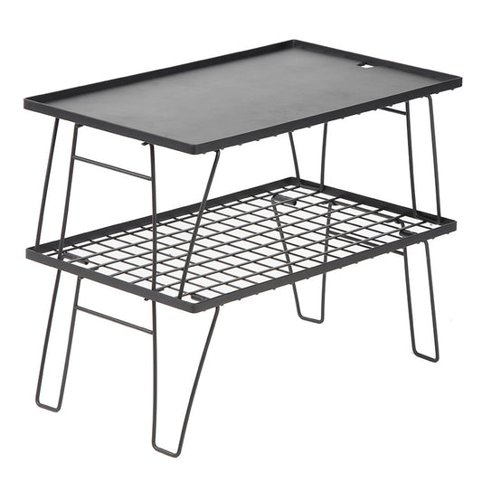 Outdoor camping shelves, net tables, cross-border portable iron folding tables, multi-functional barbecue, multi-layer camping splicing tables