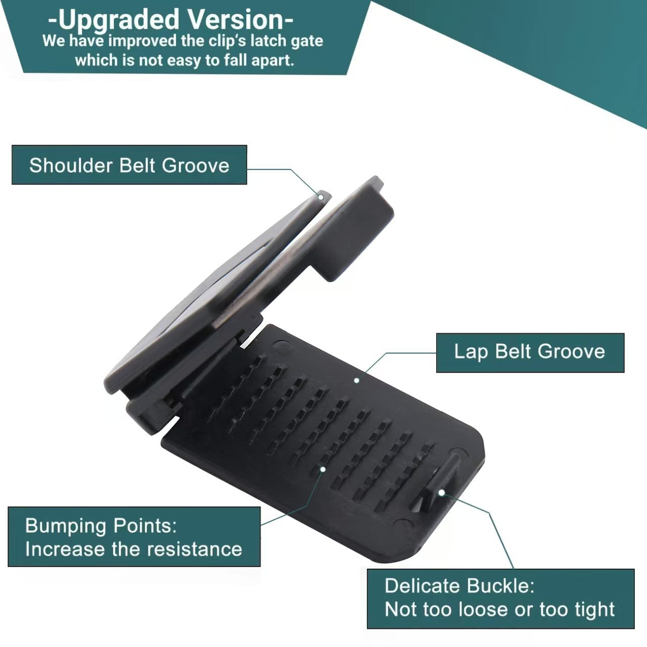 Car Seat Belt Adjuster, Seat Belt Clamp, Shoulder and Neck Seat Belt Locking Clip, Protector Comfortable Driving