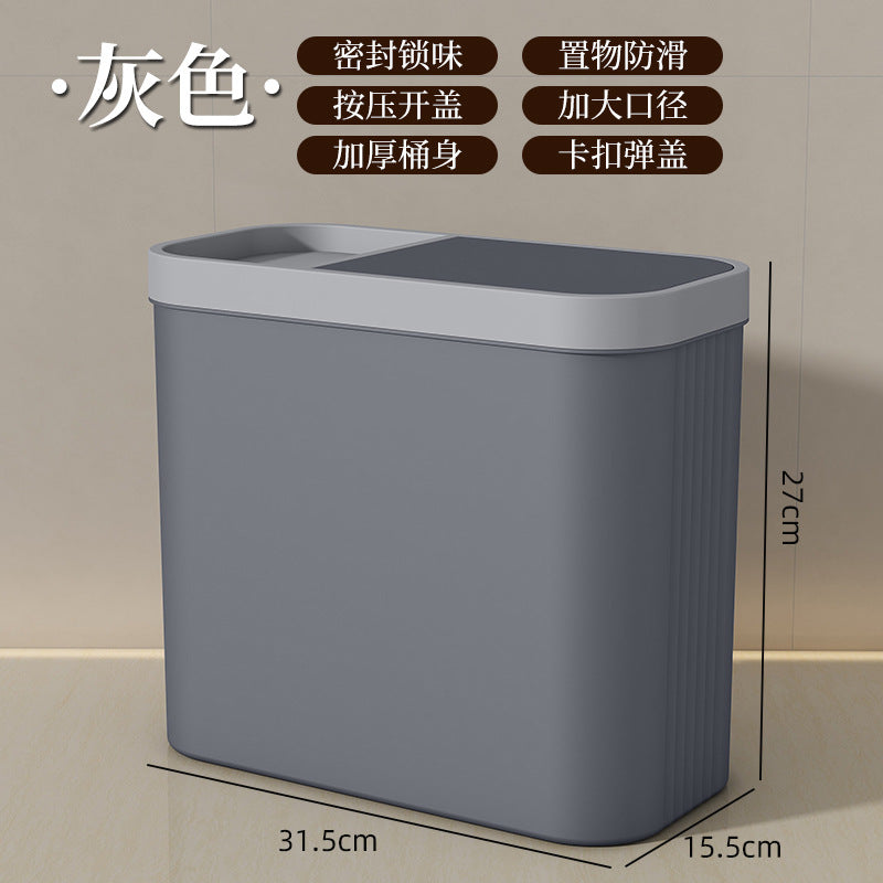Kitchen non-perforated trash can cabinet door wall mounted household trash basket foldable toilet toilet storage bucket