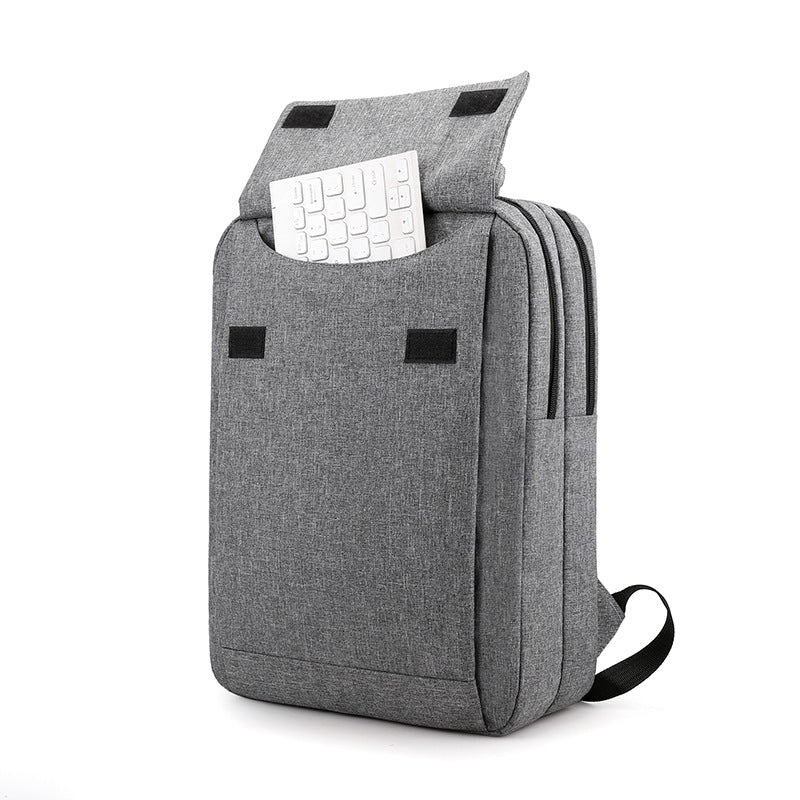 The new backpack men's double-layer zipper business computer bag casual multi-functional conference gift bag supports printing