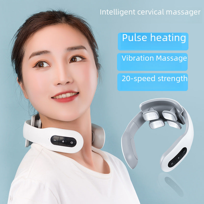 Neck and Shoulder Massager - Smart Pulse Massager with Heat & Vibration