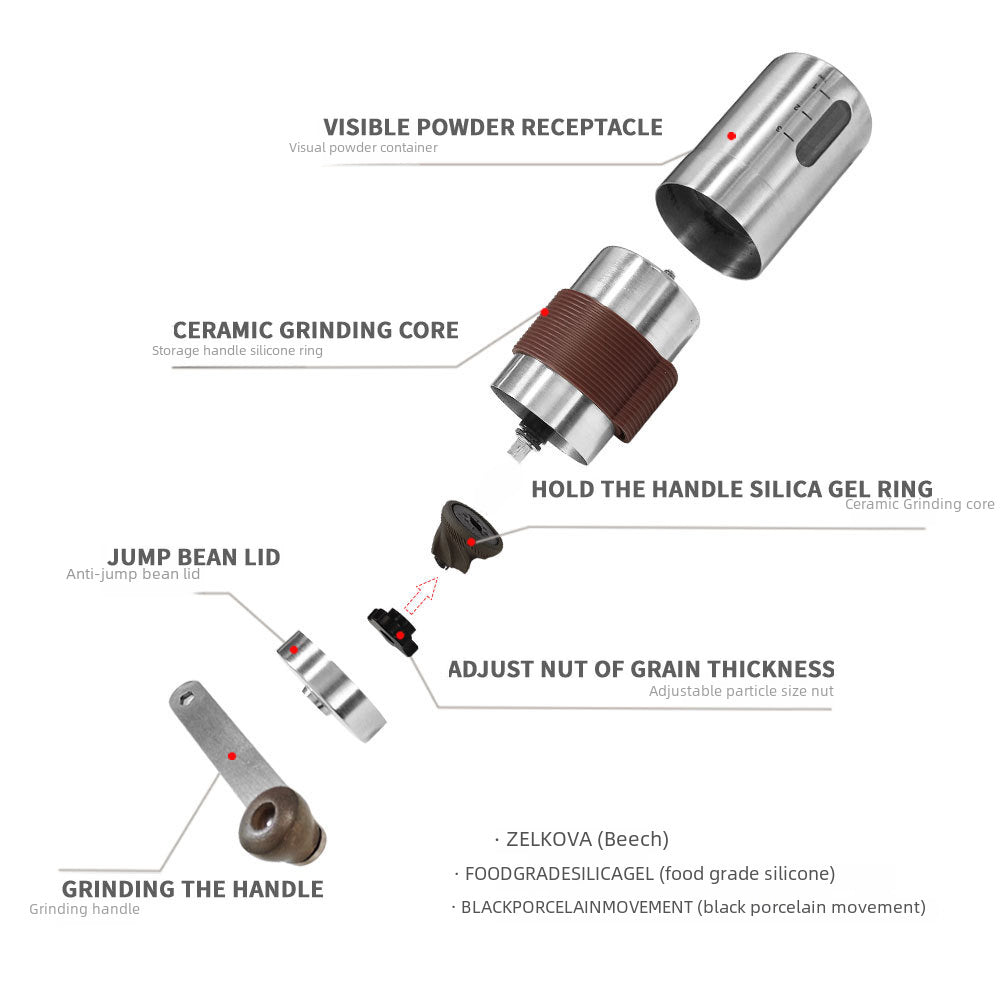 Manufacturer's Source Portable Hand Coffee Maker 304 Stainless Steel Grinder Upgrade the new manual grinder