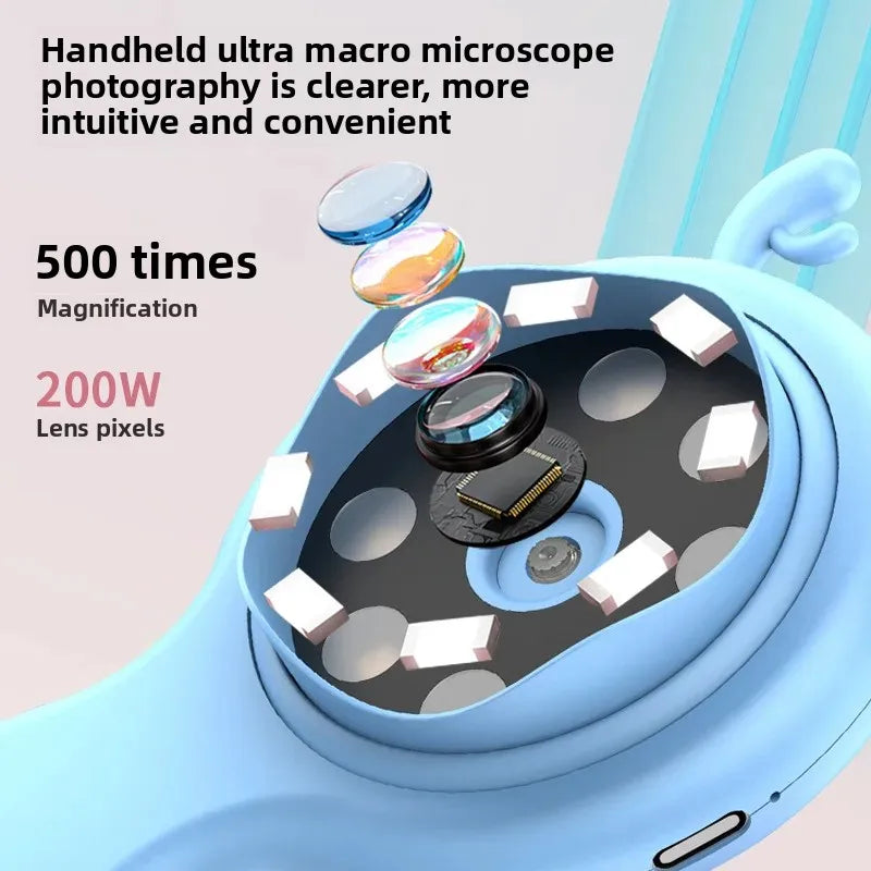 Cross-border popular 200W macro lens, children's microscope, tutoring, learning magnifier, extended extracurricular photography and video