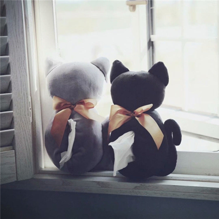 Creative plush back, cat doll, paper towel, plush cute fabric, home toilet paper cover, car portable tissue box