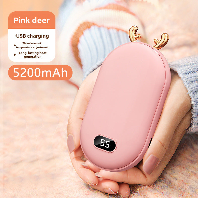 New hand warmer charging digital display temperature control double-sided heating USB charging baby hand warmer gift wholesale