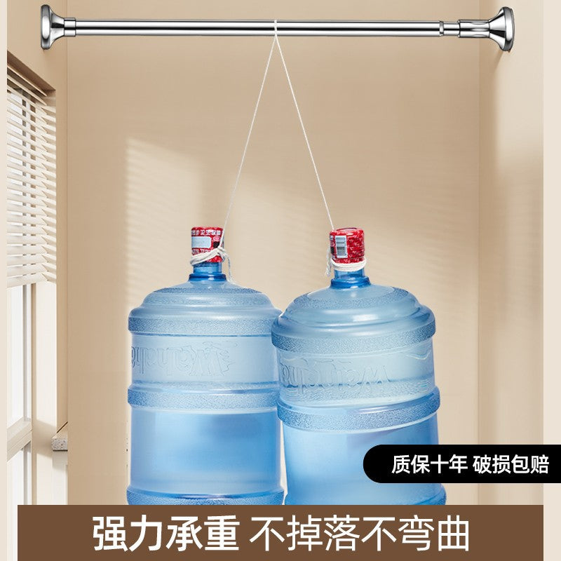 Non-perforated telescopic clothes pole curtain rod wardrobe toilet support clothes pole drying rack lifting and shrinking shower curtain rod