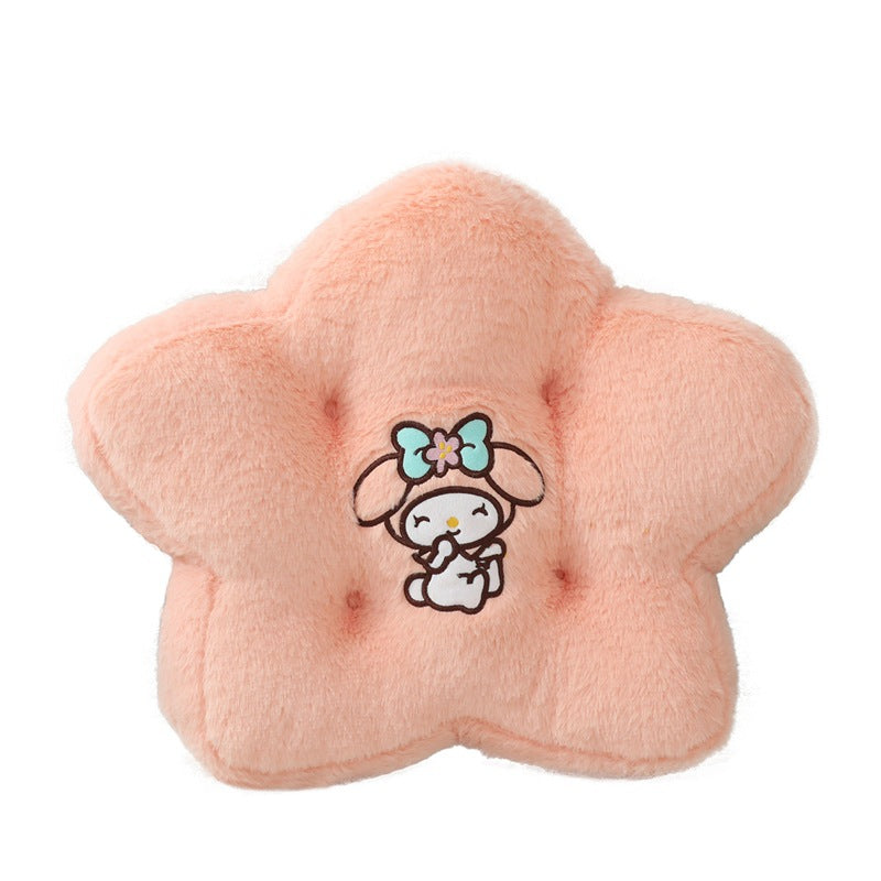 Flower Plush Cushion - Cute 5-Petal Chair Cushion for Office & Home