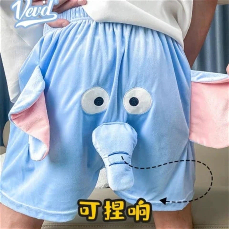 New nose pajama pants funny men's girls couple piggy shorts nose squeak Dumbo shorts